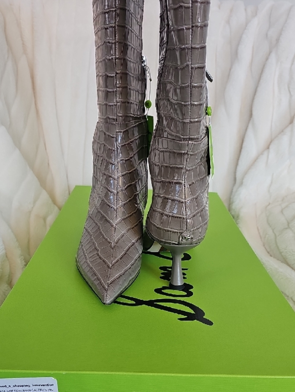 RARE - send me a reasonable offer!
Sam Edelman Croc-Embossed Boots - Gray - Picture 7 of 13